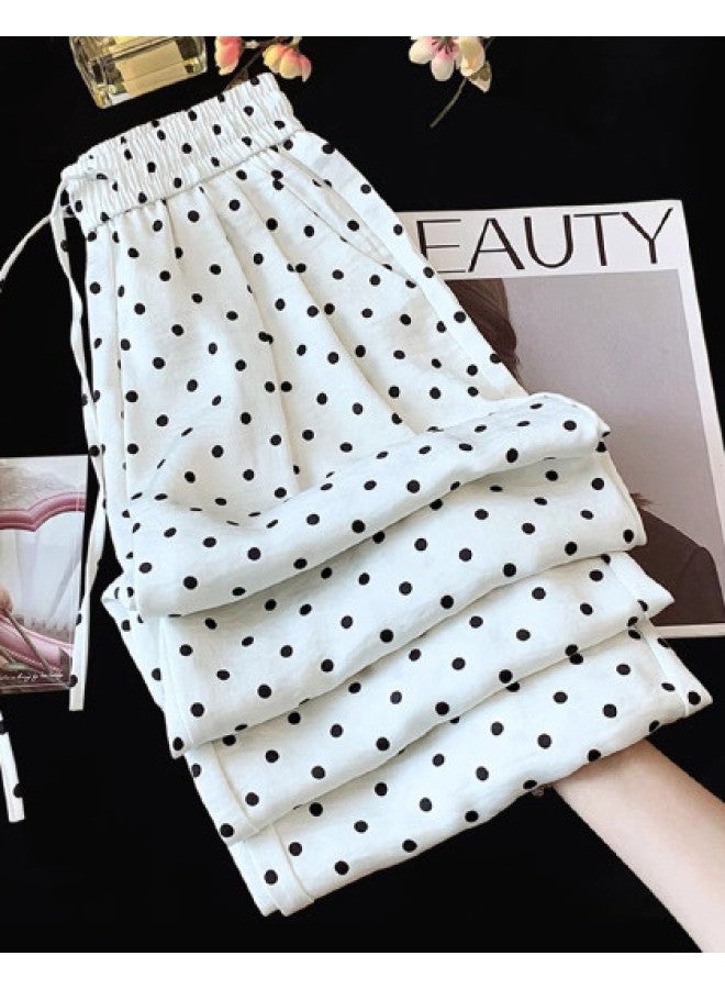 XINYANG Polka Dot Wide Leg Pants For Women - 2025 Summer Thin Retro High Waist Casual Loose Straight Leg Trousers - Image 1