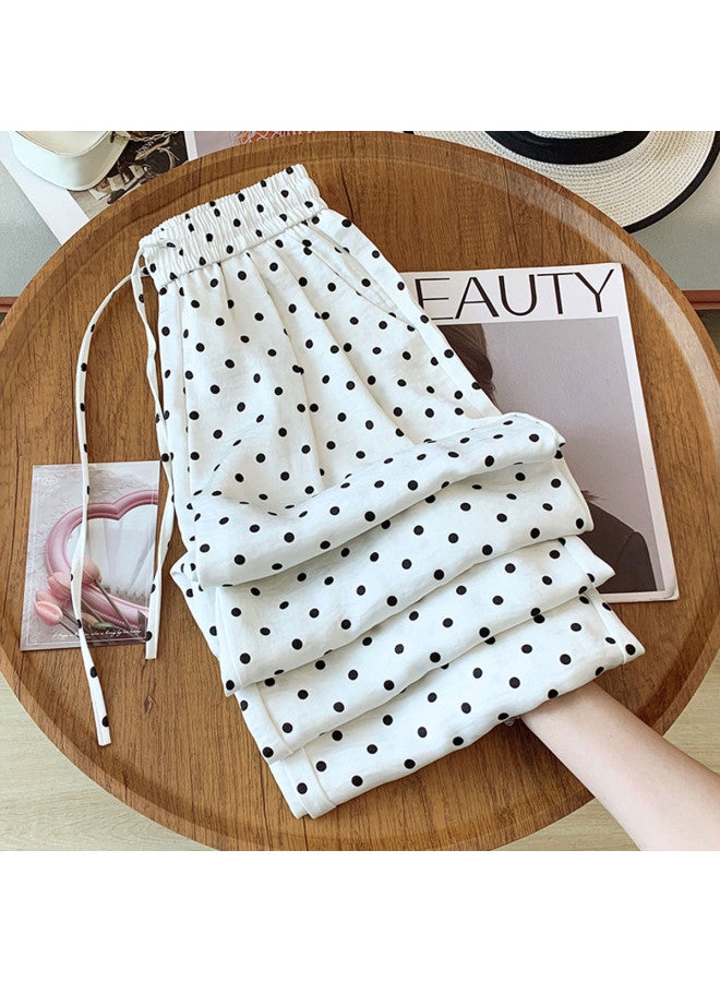 XINYANG Polka Dot Wide Leg Pants For Women - 2025 Summer Thin Retro High Waist Casual Loose Straight Leg Trousers - Image 5