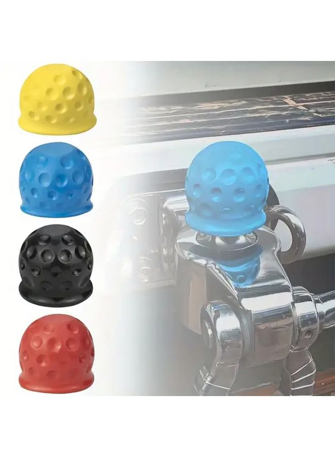 2pc Blue Universal 5cm Tow Ball Cover Rust Proof Trailer Hitch Protector - Image 1