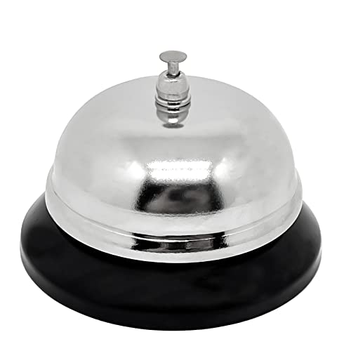 ERDANER 1pcs Call Bell, Service Bell, Loud and Clear Ring Stainless Steel Metal Counter Service Bell,for Hotels, Schools, Restaurants,Reception Areas(Small Size) - Image 1