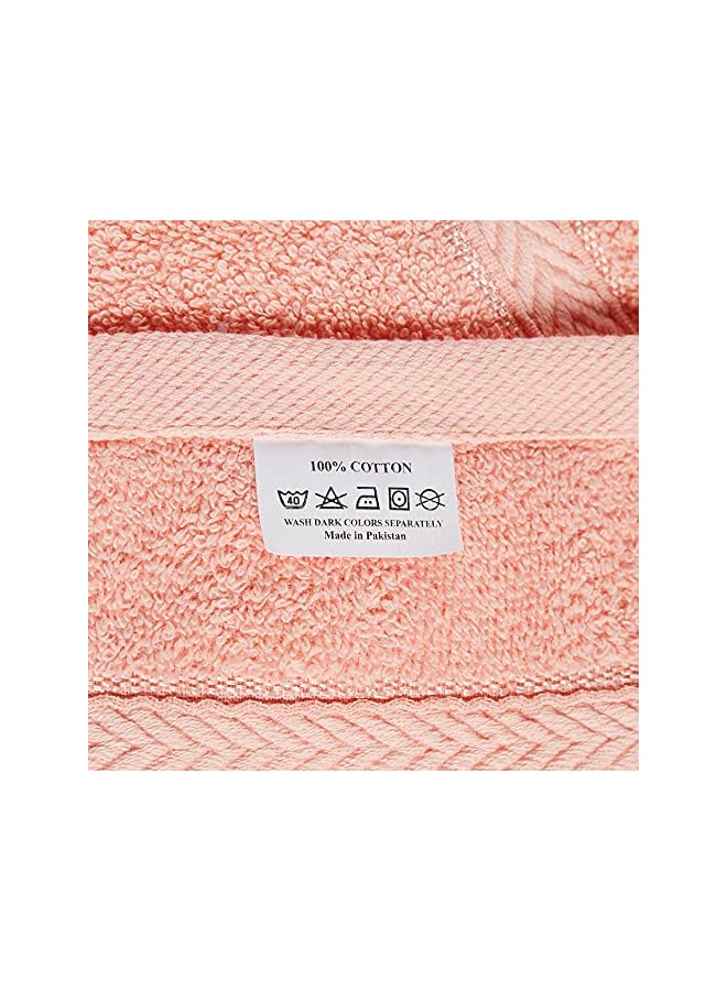 The Bros Cotton-Rich 480 GSM Terry Bath Towel 2PC Set - Quick-Dry, Highly Absorbent for a Spa Experience at Home, Size: Bath Towel (70 x 140 cm) & Hand Towel (40 x 70 cm), Peach - Image 5