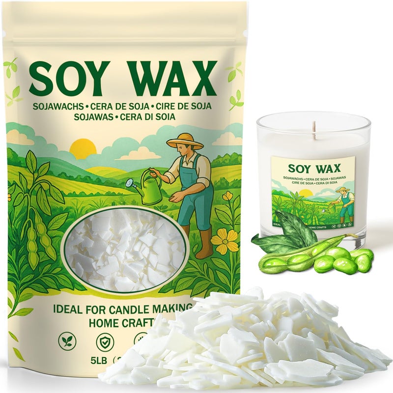 NORVENCE Soy Wax for Candle Making, Natural Soy Wax Flakes 5lb, Premium Candle Wax for DIY Candle Crafting - Image 1