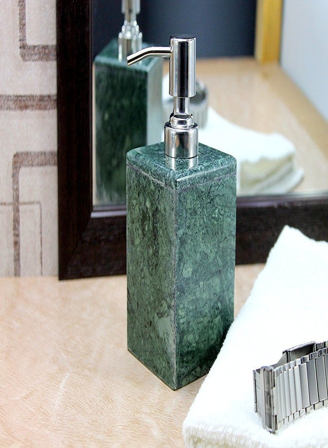 KLEO Soap Dispenser Lotion Dispenser - Made of Natural Stone - Bathroom Accessories Bath Set (Green) - Image 1