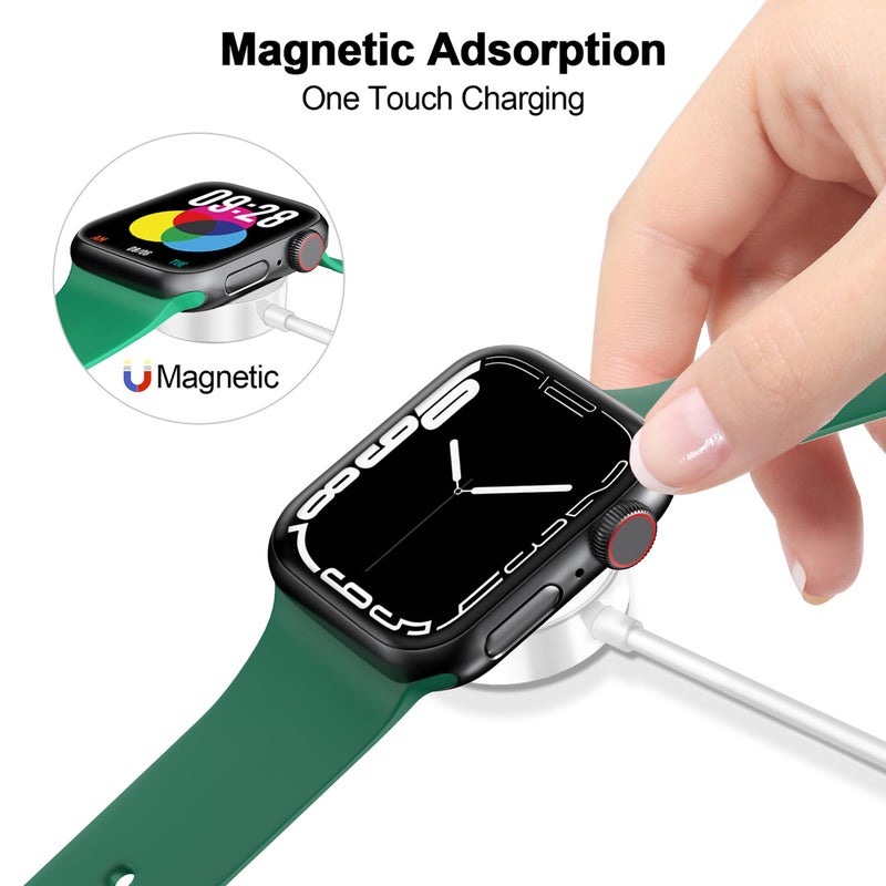 xiwxi ðŸðŸŽðŸðŸ” ð”ð©ð ð«ðšððžð Magnetic Charging Cable for Apple Watch Charger,[USB C Port] Wireless Charging Cable Compatible with iWatch Series Ultra/10/9/8/7/6/SE/SE2/5/4/3/2[3.3FT]-White - Image 4