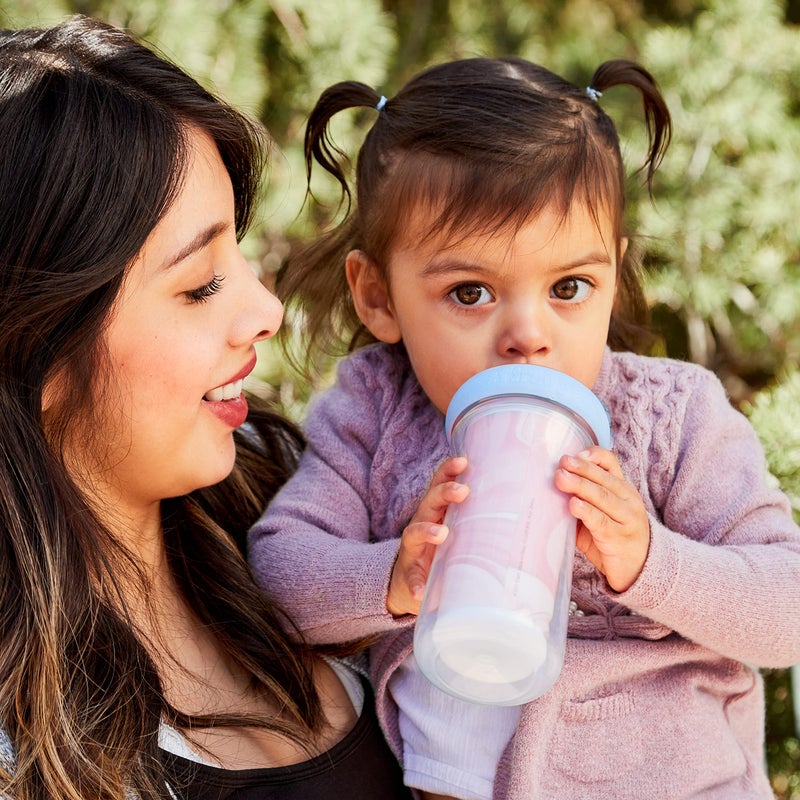 The First Years Insulated Straw Cups for Toddlers 2pk - Ladybug & Marbled - Pink & Blue - Image 3
