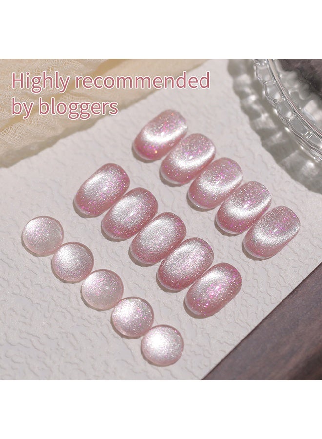 شايجاي طلاء أظافر جل UV/LED، لون وردي فاتح مع لمعة هولوغرافيك، جل قابل للنقع، يتطلب مصباح UV، رقم #08 - Image 4
