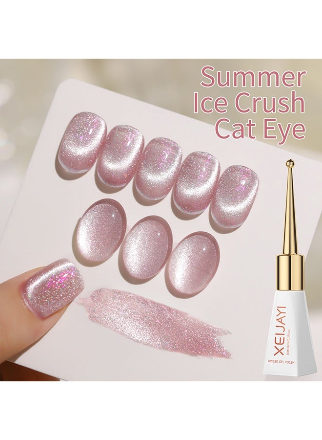 شايجاي طلاء أظافر جل UV/LED، لون وردي فاتح مع لمعة هولوغرافيك، جل قابل للنقع، يتطلب مصباح UV، رقم #08 - Image 3