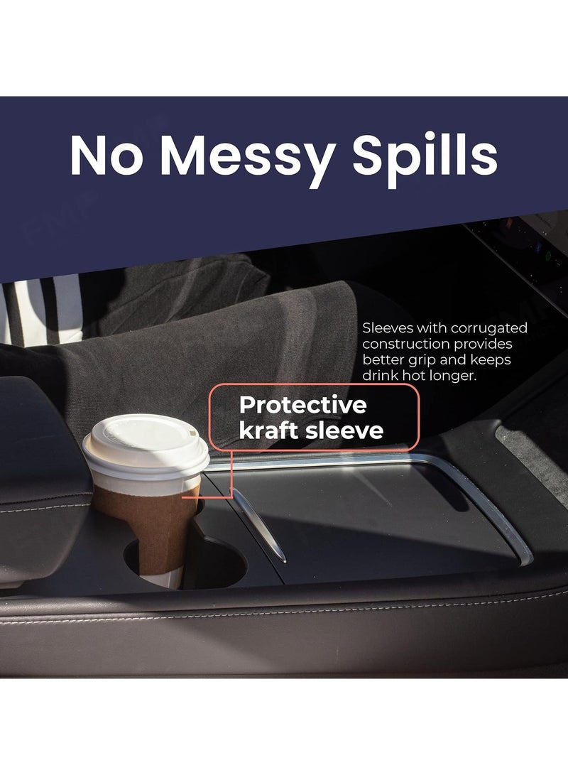 Paper coffee cups with white lids, 100 pieces, for drinks on the go such as hot chocolate, tea and other drinks. Ideal for cafes, restaurants and companies.  - Image 4