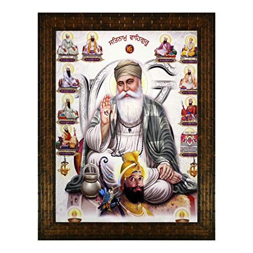 Indianara SATNAM WAHEGURU Painting -Synthetic Wood, 27x30.5x1cm, Multicolour - Image 1