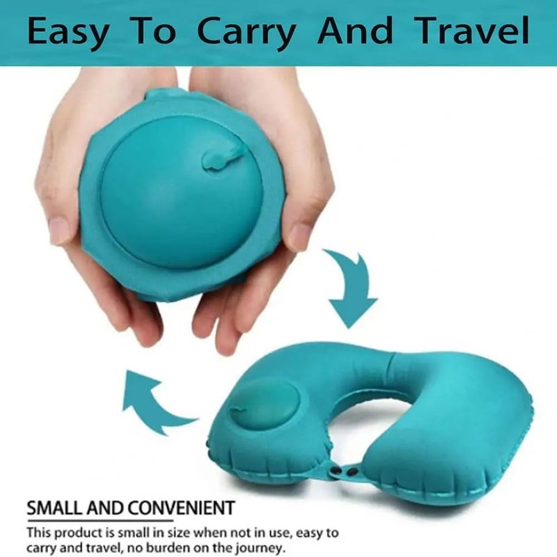 Labymos Travel Pillow - Lightweight U-Shape Neck Support, Fast Inflating, Super Soft for Office and Travel - Image 2
