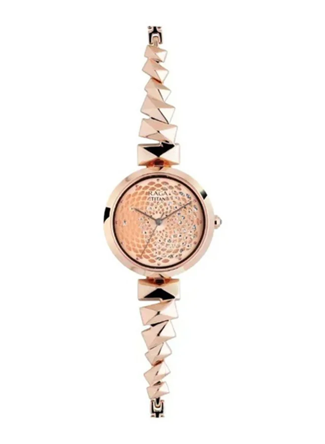 تيتان Titan Raga Facets Quartz Analog Women Watch Rose Gold Dial With Rose Gold Colour Stainless Steel Strap