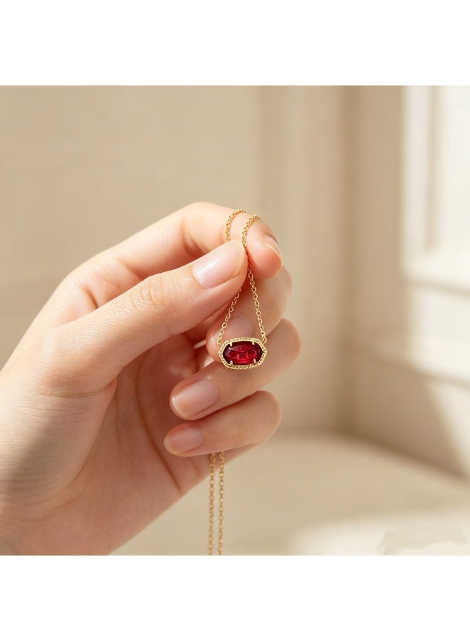 Kendra Scott Elisa Pendant Necklace for Women, 14K Gold-Plated with Red Stone - Image 2