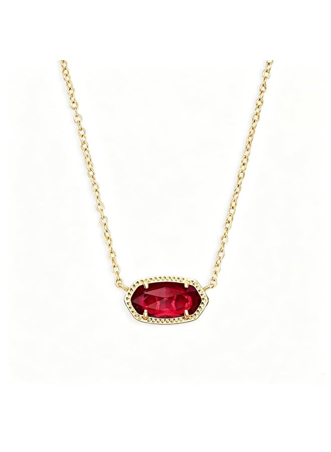 Kendra Scott Elisa Pendant Necklace for Women, 14K Gold-Plated with Red Stone - Image 1