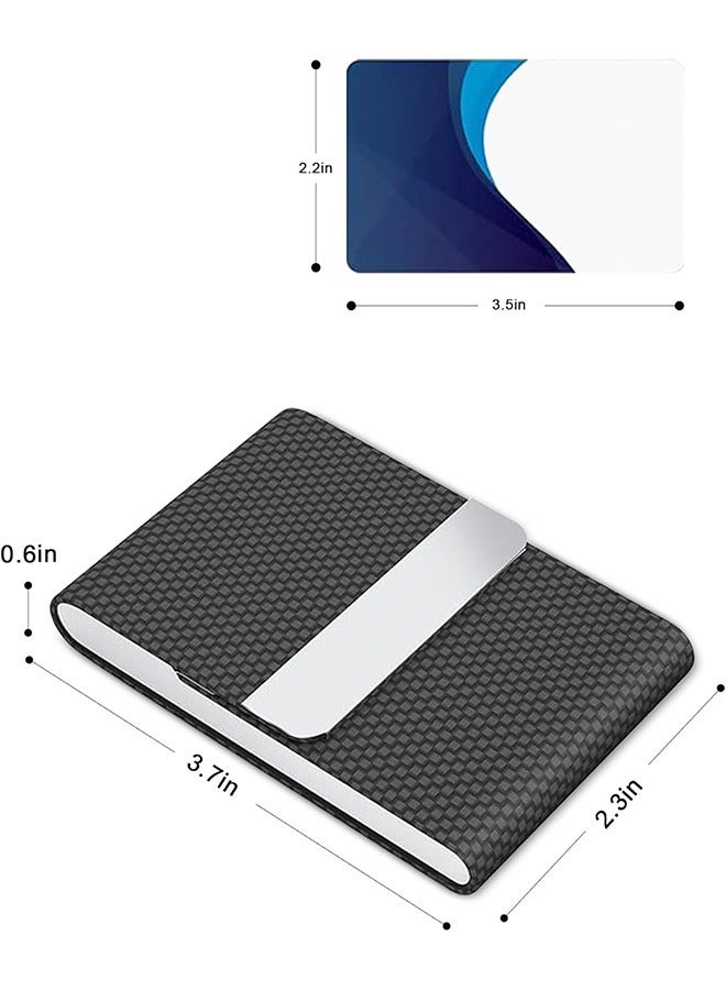 Business Card Holder, PU Leather & Stainless Steel Business Card Case for Men or Women, Slim Name Cards Holder RFID Blocking Credit Cards Carrier with Magnetic Closureccccccccccccccccccccccc - Image 2