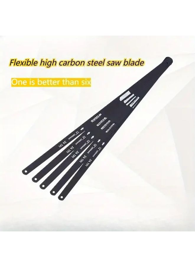 12 Inch Bimetal High Carbon Steel Saw Blade 65Mn 5 Sticks Hand Flexible For Wood Metal - Image 1