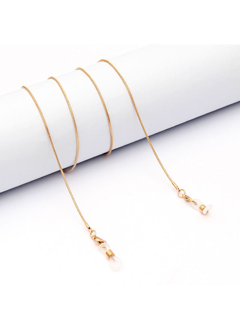 Generic - Personalized Metal Glasses Chain Advanced Snake Chain Anti-slip Cover Simple Sunglasses Glasses Chain Mask Chain Lanyard Hanging Chain Gold - Image 1