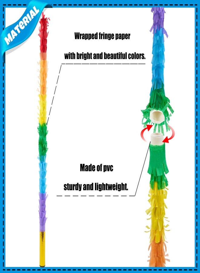 PCFING 30 Inch Piñata Stick Kit Rainbow Very Sturdy Will Not Break, Suitable for Boys Girls Adults Can Have Fun at Any Party - Image 3