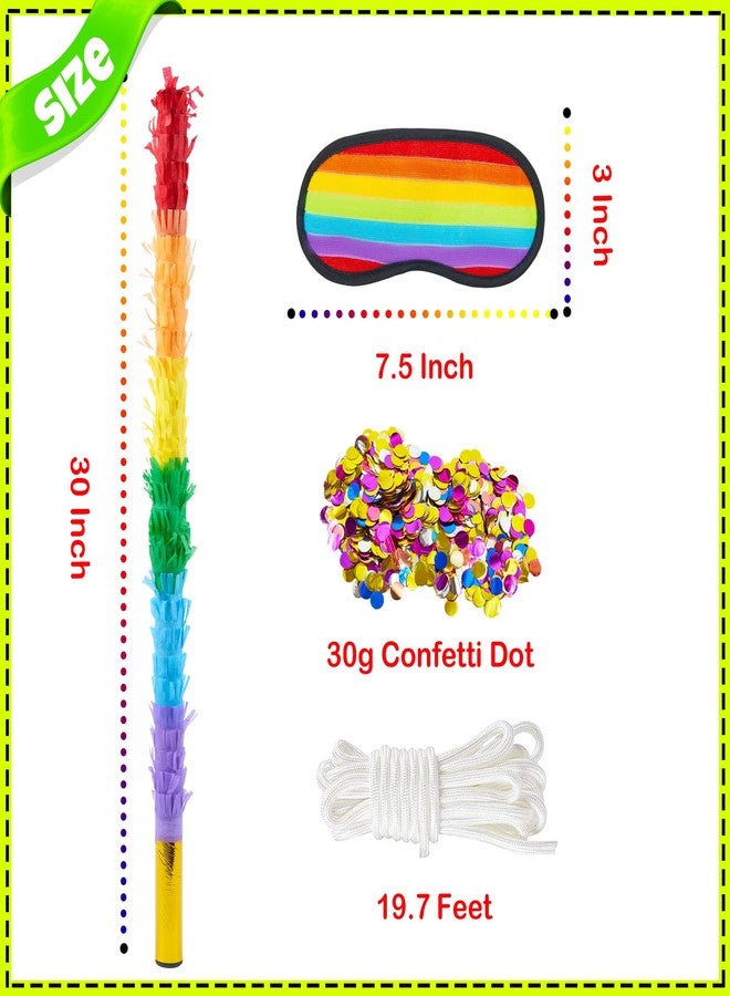 PCFING 30 Inch Piñata Stick Kit Rainbow Very Sturdy Will Not Break, Suitable for Boys Girls Adults Can Have Fun at Any Party - Image 2