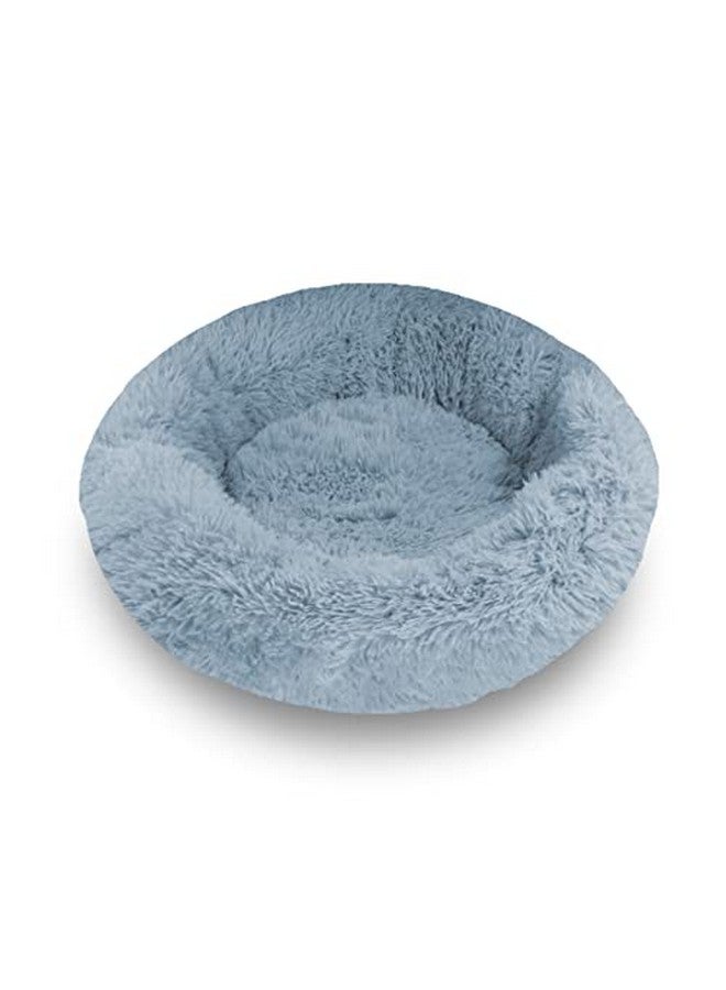 سرير الكلاب المحشو على شكل دونات - حل نوم مريح ودافئ للكلاب المتوسطة والصغيرة والقطط في الأماكن المغلقة (20 × 20 بوصة، كريستال) - Image 1