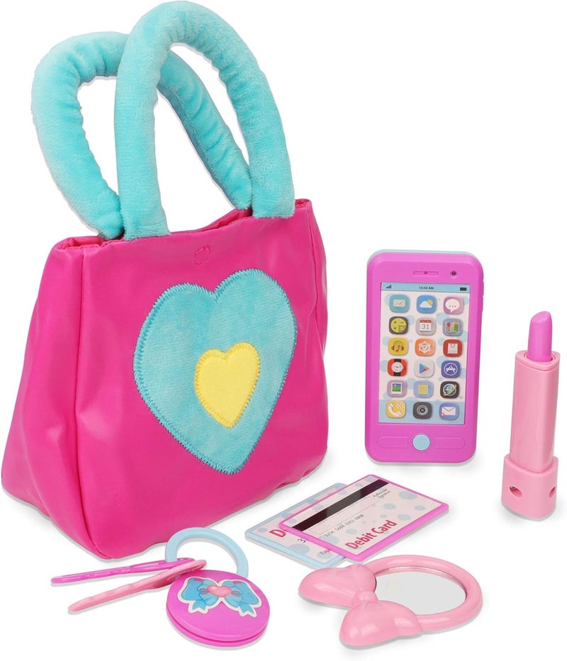 Playkidz Princess My First Purse Set - 7 Pieces Kids Play Purse and Accessories, Pretend Play Toy Set with Cool Girl Accessories, Includes Phone and Bag with Cards - Image 1
