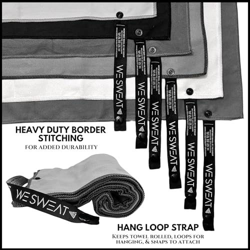WESWEAT We Sweat's Microfiber Gym Towels (6 Pack), Silver ION Odor-Free Soft and Absorbent, Gym, Travel, Hiking, Working Out, Camping, 32" x 16" - Image 2