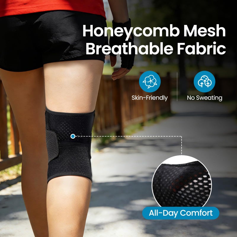 Galvaran Knee Brace with Side Stabilizers for Meniscal Tear Knee Pain ACL MCL Arthritis Injuries Recovery, Breathable Adjustable Knee Support for Men and Women - Image 4