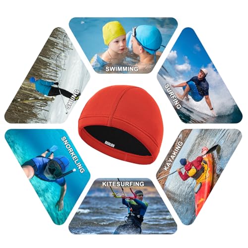 REALON Neoprene Diving Hood Wetsuit Cap for Men Women and Youth 3mm Thermal Scuba Headband Swim Beanie Long Hair Protection Hat for Swimming Surfing Windsurfing Snorkeling Water Sports - Image 3