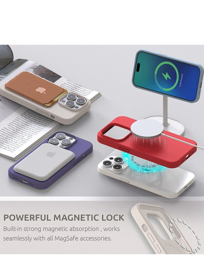 ELTRAZONE - (4 in 1 iPhone 14 Pro MAX Case (6.7 inch 2022), Compatible with Mag Safe  with 2 Screen Protector + 1 Camera Protector Silicone Case for iPhone 14 Pro MAX (Stone) - Image 1