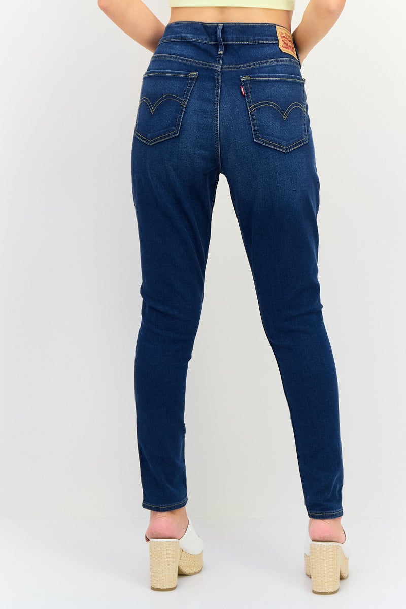 Levi's جينز نسائي سوبر سكينى مغسول وقابل للتمدد، أزرق - Image 3