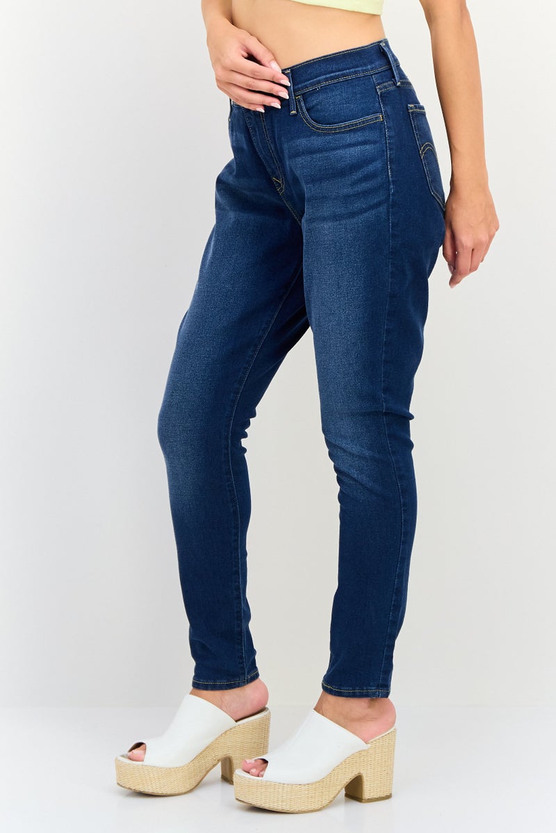 Levi's جينز نسائي سوبر سكينى مغسول وقابل للتمدد، أزرق - Image 2