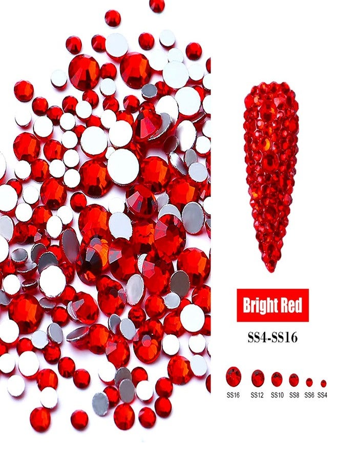 JERCLITY 3000pcs Emerald Green Rhinestones for Nails Red Rhinestones for Nails Flat Back Gems Round Crystal 6 Sizes (1.5-4mm) with Picking Pen for Crafts Clothes Shoes Jewelry - Image 5
