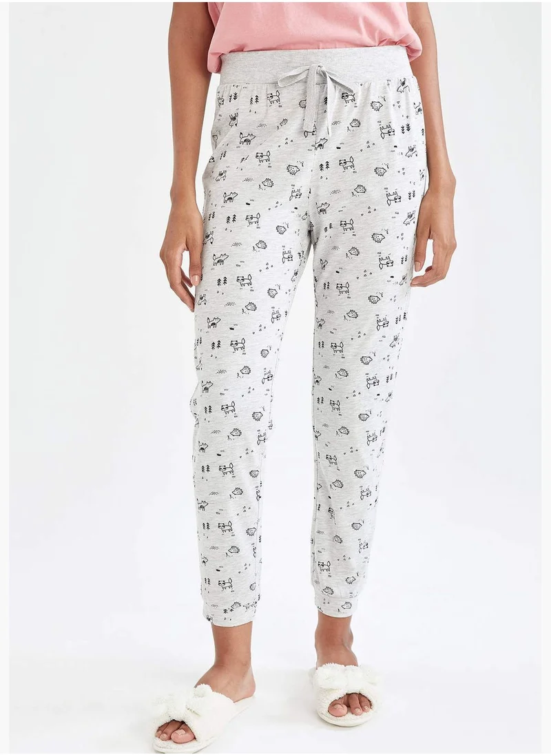 DeFacto Drawstring Detail Printed Bottom Pyjama