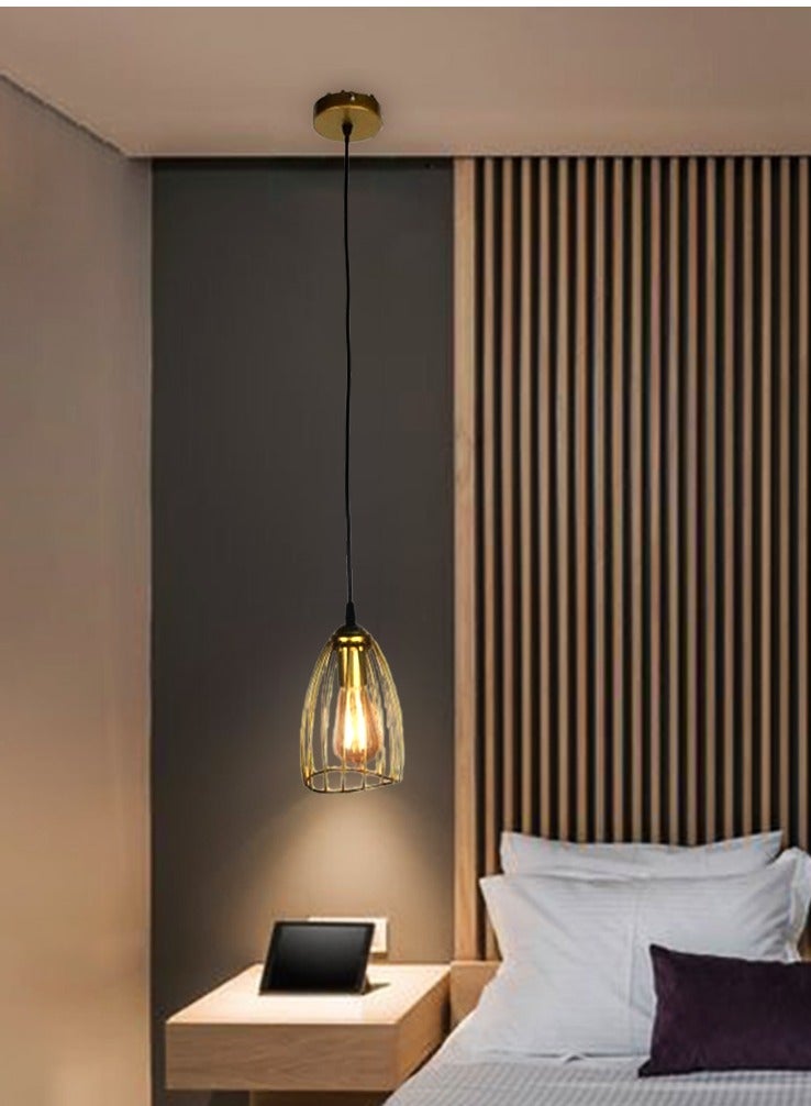 Best Power Modern 6780 Gold Iron Pendant Light with Gold Design | E27 Bulb | Sleek and Stylish Lighting for Home Interiors - Image 1