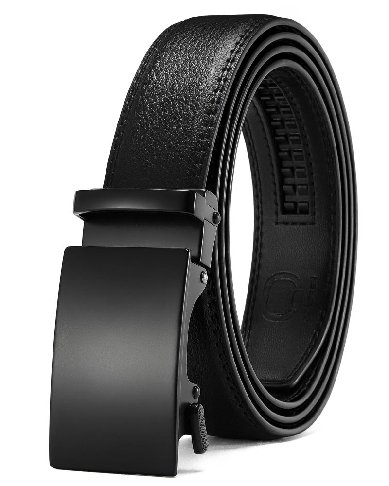 CHAOREN Ratchet Boys Belt, Kid Dress Belt with Click Buckle, Adjustable Leather Belt for School Uniform and Formal Pants - Image 1