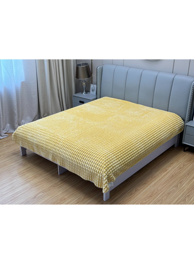 STARGOLD 220x240cm Weighted Comfort Blanket Extra Heavy 1 Ply Winter Throw Blanket Super Soft Embossed Wool Feel Bedding, 10LBS, SG-BLC604