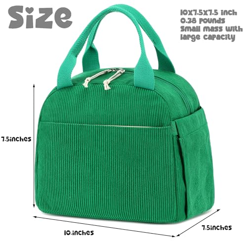 Bluboon Lunch Bag for Women Men Cute Corduroy Lunch Tote Bags Reusable Insulated Lunch Box Large Capacity Reusable Insulated Cooler for Work Picnic or Travel - Image 3