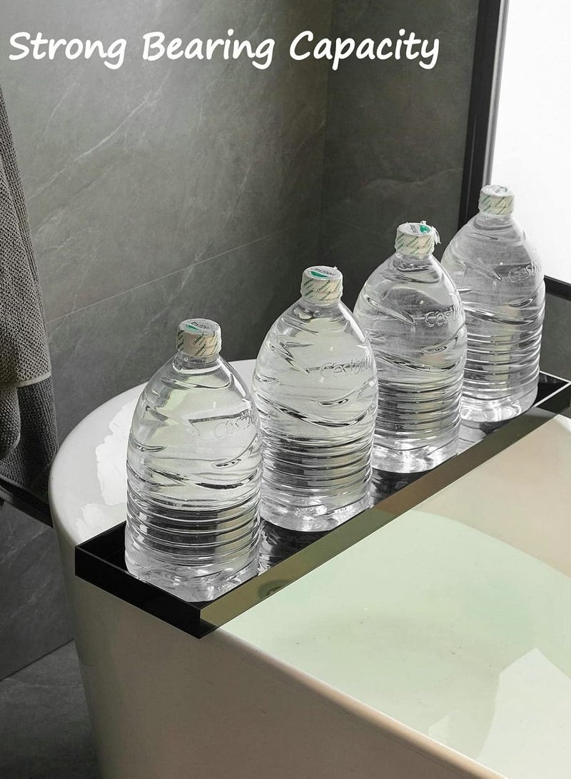 تي بي جي بي صينية أكريليك لحوض الاستحمام، صينية حامل للاستحمام، رف صينية لحوض الاستحمام، منظم فاخر لحوض الاستحمام، باللون الأسود. - Image 3