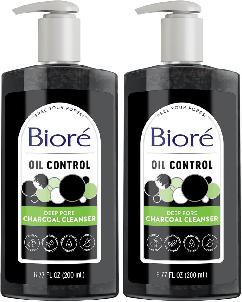 Biore Deep Pore Charcoal Cleanser 200 ml Pack of 2