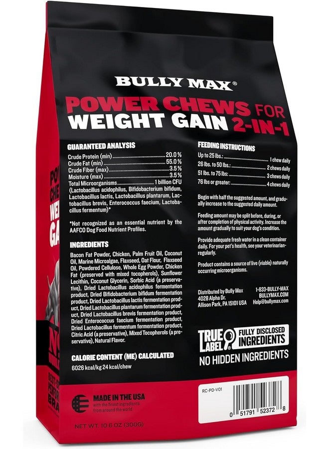 Bully Max Dog Weight Gainer Chews - High Calorie Health Supplement for Healthy Weight Gain, Immunity & Digestive Health for All Breeds & Ages - 2 Packs, 75 Soft & Tasty Chews per Pack - Image 2