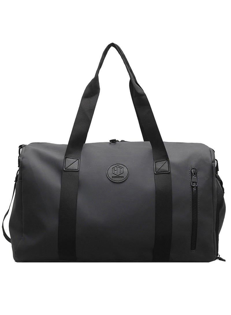 Qiccijoo Travel Duffel Bag Carry on Bag with Shoes Compartment and Wet Pocket for Men Women,35L Weekend Overnight Bag Sports Gym Bag(Grey) - Image 1