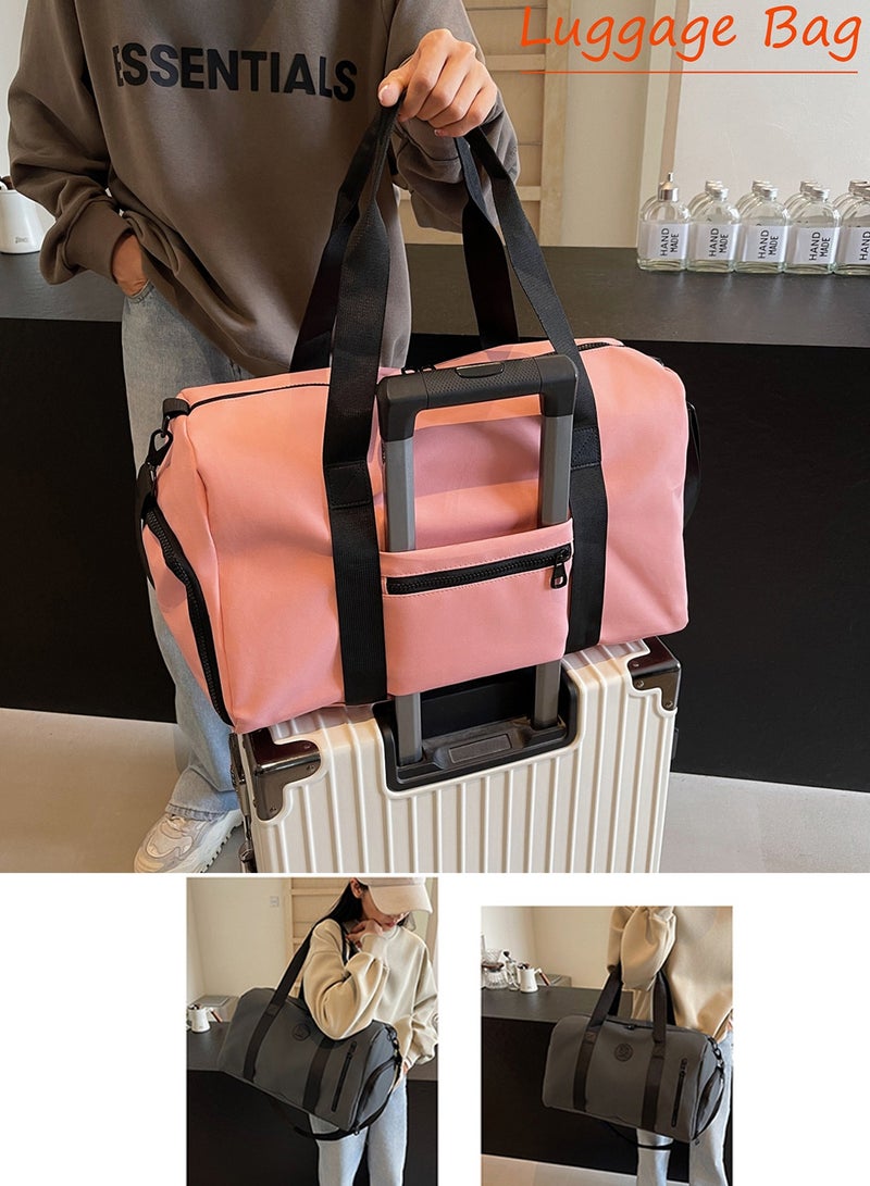 Qiccijoo Travel Duffel Bag Carry on Bag with Shoes Compartment and Wet Pocket for Men Women,35L Weekend Overnight Bag Sports Gym Bag(Grey) - Image 5