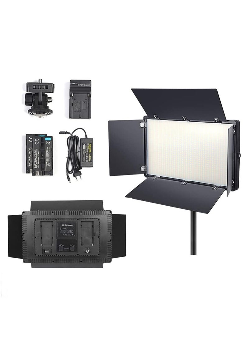 MIGOFAST 800 LED light video light kit, rechargeable and plug-powered camera video light, 3200K-5600K camera video light， rechargeable and plug-powered video conference live light  - Image 1