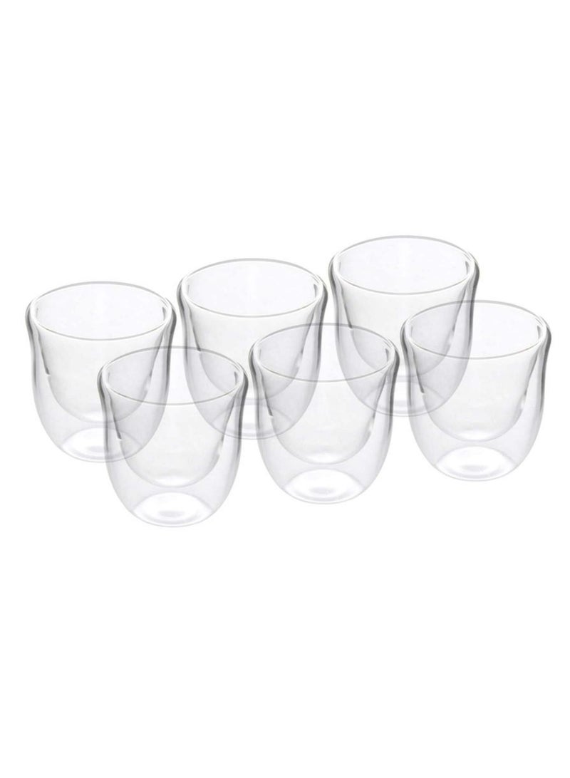 ACE Borosilicate Glass Double Wall Cawa Cup Set 21.8x14.5x7.5cm 70ml 6Pc