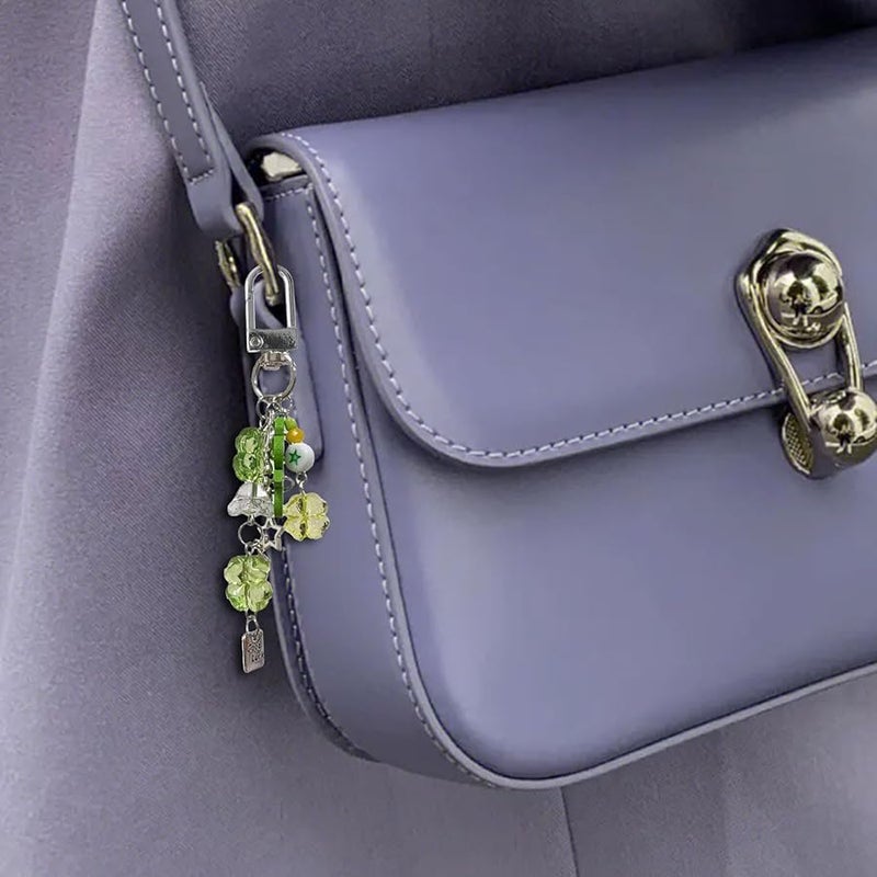 Music Bear Beaded Phone Lanyard Keychain Pendant With Four Leaf Clover Charm - Image 5