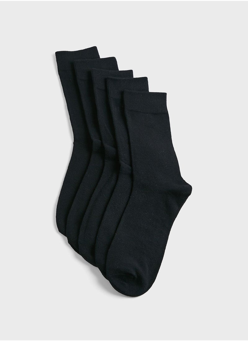 Jack & Jones Junior Kids 5 Pack Crew Socks  - Image 1
