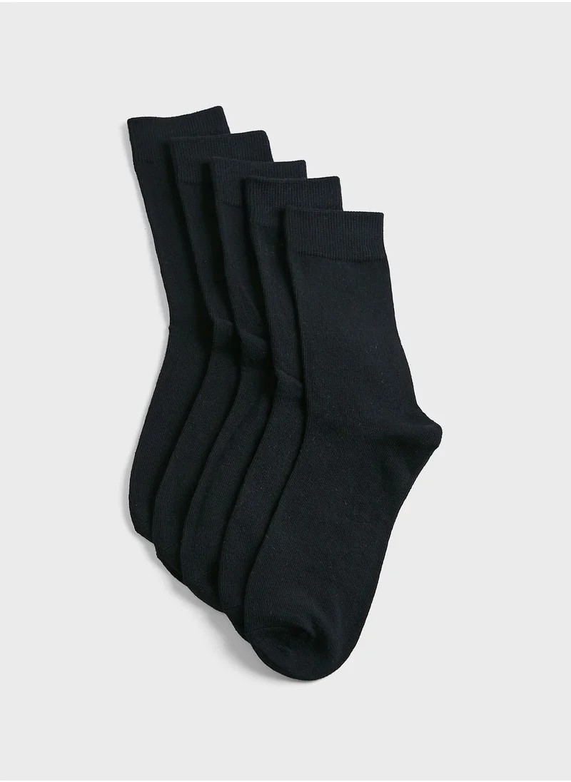 Jack & Jones Junior Kids 5 Pack Crew Socks