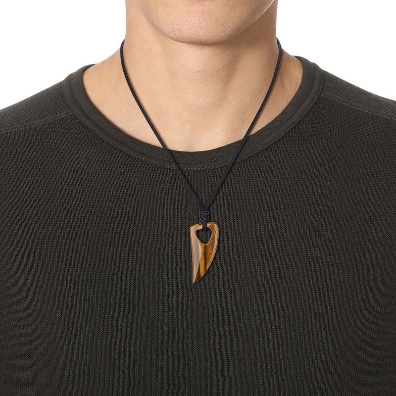 COAI Mens Wolf Tooth Amulet Tiger Eye Stone Necklace for Men Women - Image 4