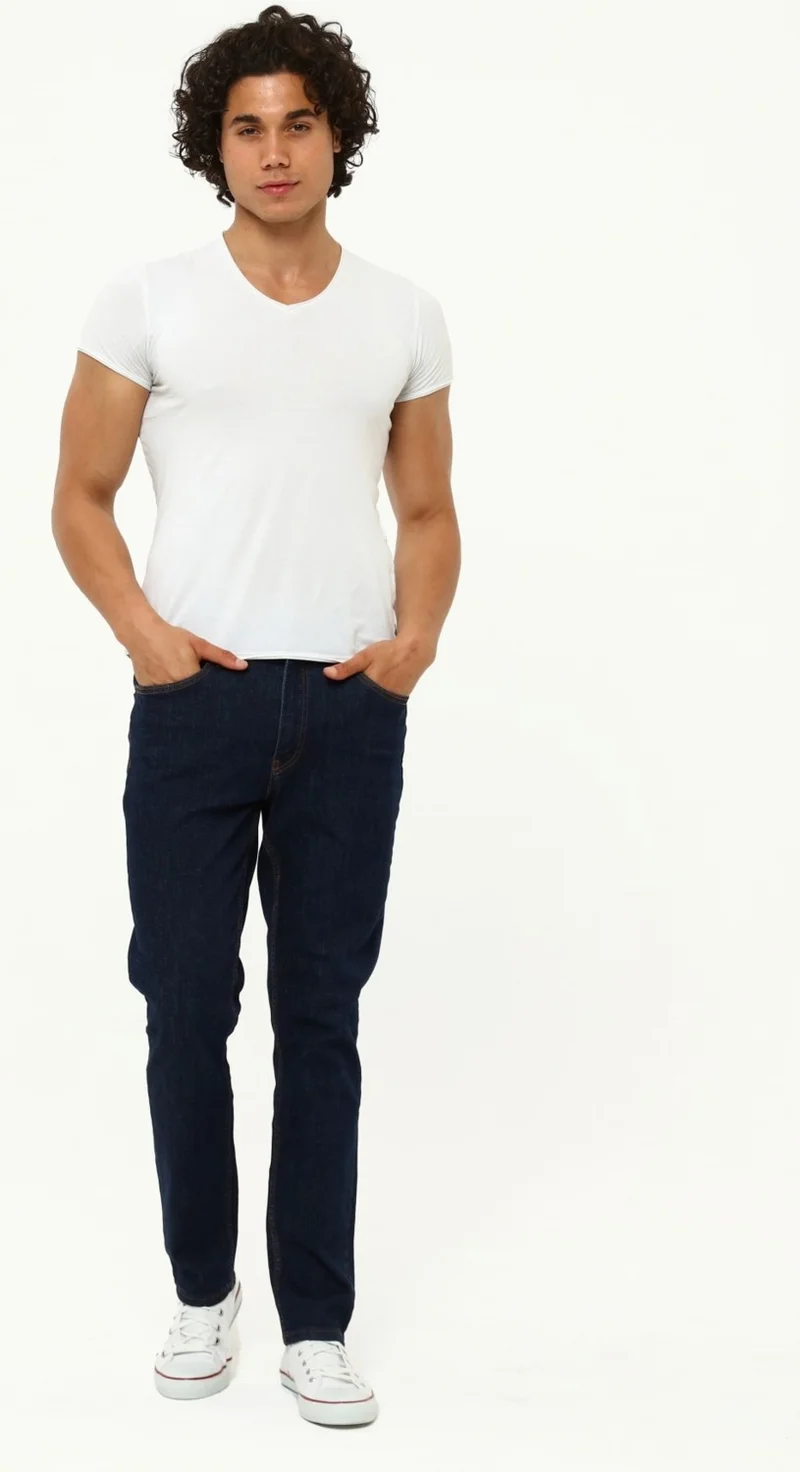 Cedy Denim Men's Yüksel Waist Wide Cut Piggy Leg Denim Trousers Regular Fit Jean C336