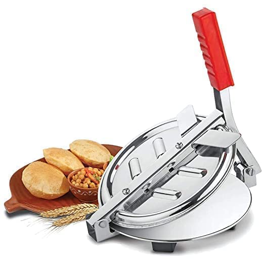 meshify meshify Stainless Steel Puri Maker Press Machine roti chapati Presser for Home papadkhakhrapoori Manual Hand Press with Handle for Kitchen Pack of 1  - Image 1