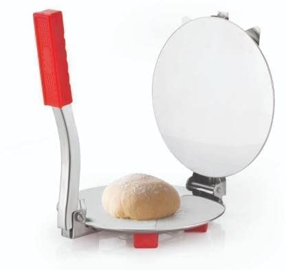 meshify meshify Stainless Steel Puri Maker Press Machine roti chapati Presser for Home papadkhakhrapoori Manual Hand Press with Handle for Kitchen Pack of 1  - Image 2